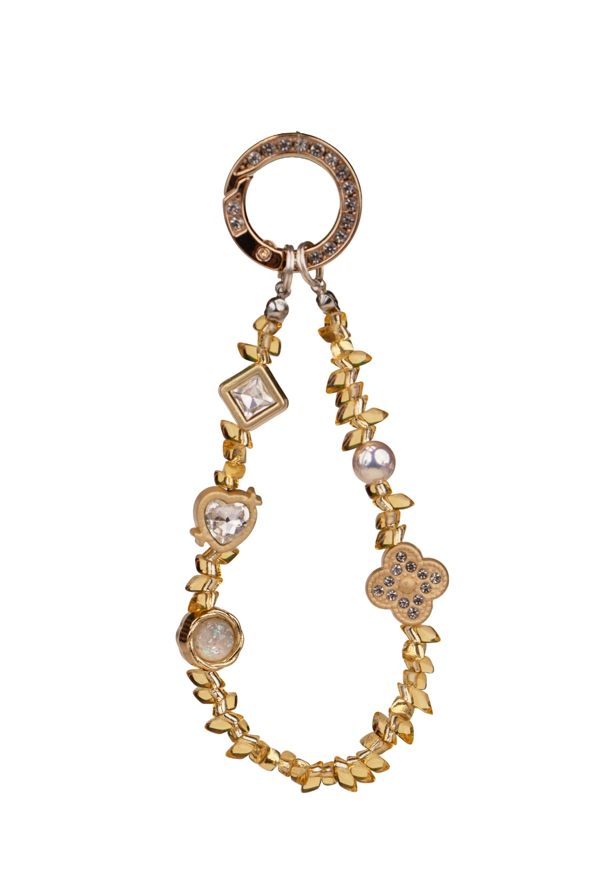Honey Light Beaded Phone Charm