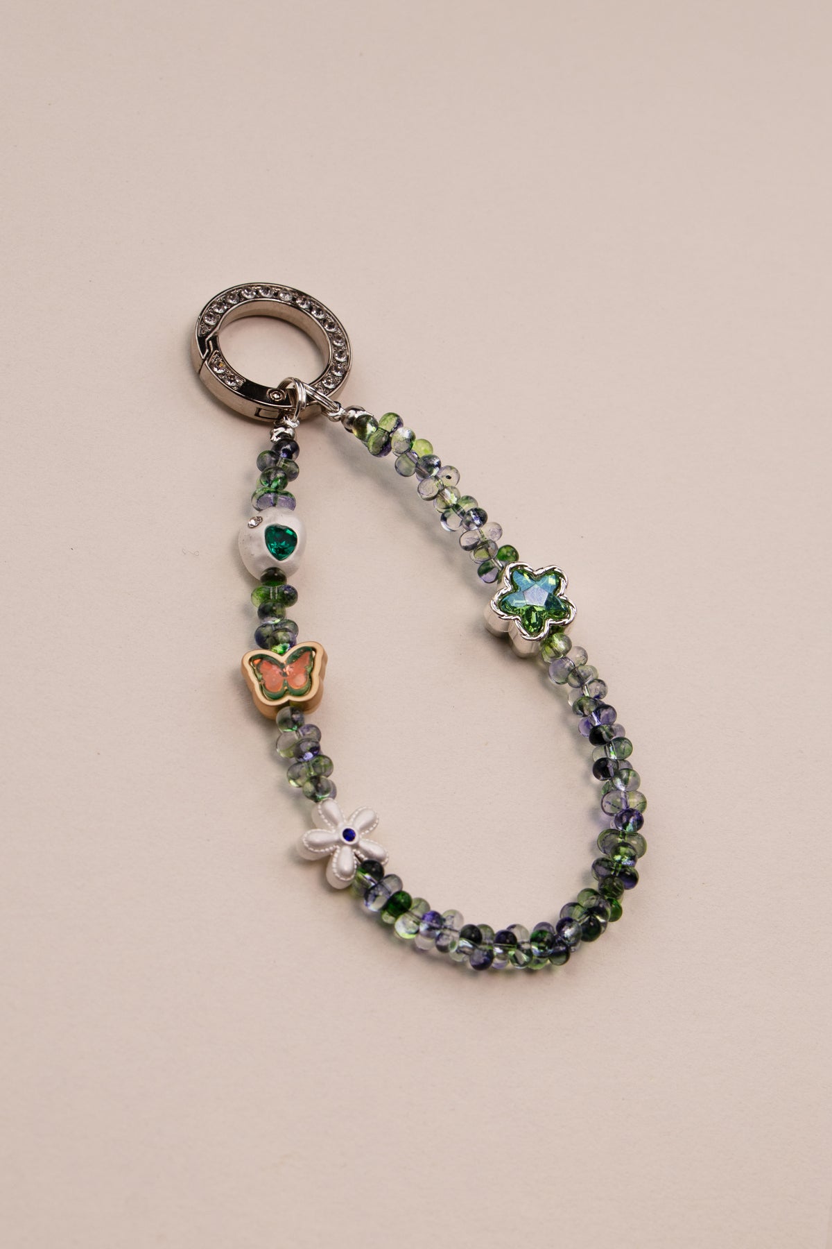 Green Whisper Beaded Phone Charm