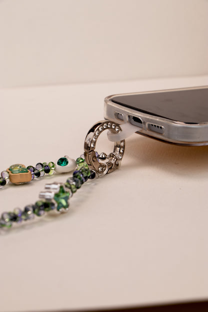 Green Whisper Beaded Phone Charm